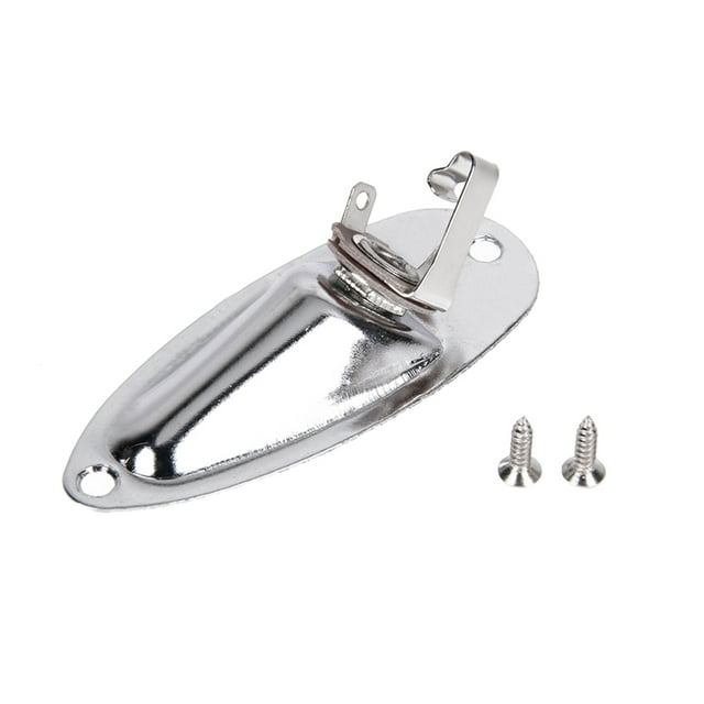 Replacement For Strat Stratocaster Electric Guitar Jack Plate 6.35mm 1/4" Boat Shaped Audio Connector Socket Panel