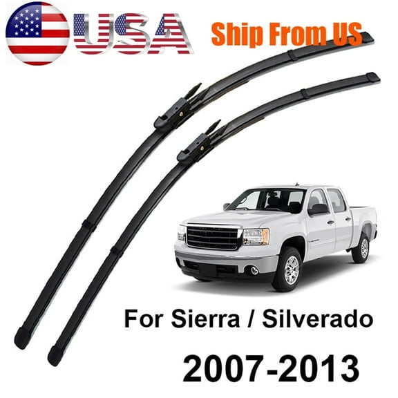 Front Windshield Wiper Blades Fit for GMC Sierra Chevrolet Avalanche 07-09 Silverado MK2 07-13