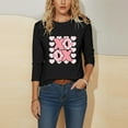 thumbnail image 6 of Ailaofu Womens 3/4 Sleeve Crew Neck Valentine T Shirts Love Heart Printed Graphic Tee Tops, 6 of 6