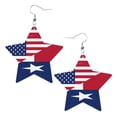 thumbnail image 6 of Leather Earrings America Texas Flag Decorative Star Faux Leather Earring Lightweight Dangle Drop Earrings For Women, 6 of 6