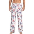 thumbnail image 2 of Lsque Lavender Flowers Print Men's Pajama Pants, Lounge Pant - Comfortable Home Wear,Elastic Waistband, Stylish Design-Medium, 2 of 9
