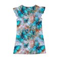 thumbnail image 6 of AUNVITO Girls Floral Print Flutter Sleeve Dress Summer Style Casual Kids' Dress, 6 of 6