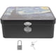 thumbnail image 1 of Caja de almacenamiento decorativa de hojalata, soporte de hojalata, contenedor de escritorio de hojalata con cerradura, 1 of 7