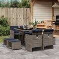 thumbnail image 1 of vidaXL 9 Piece Garden Dining Set with Cushions Grey Poly Rattan, 1 of 5