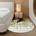 thumbnail image 3 of Sunflower Round Rug 3ft Washable Circle Entryway Rugs Non Slip Summer Botanical Pastoral Wooden Yellow Green Area Rug Indoor Floor Carpet for Bedroom Kitchen Living Room Office Dining Room Nursery, 3 of 8