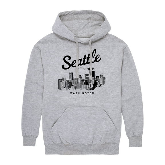 Instant Message - Seattle Washington - Men's Pullover Hooded Fleece Sweatshirt
