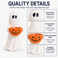 thumbnail image 6 of Diceymbol Halloween Safe Ghost Candy Bowl 14 Inch Pumpkin Treat Holder for Candy Cookies Snacks Trick or Treat Table Decor, 6 of 9