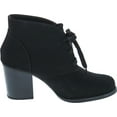 thumbnail image 6 of Delicious by Soda Women's Ripley Sueded Lace Up Chunky Stacked Heel Ankle Bootie, 6 of 7