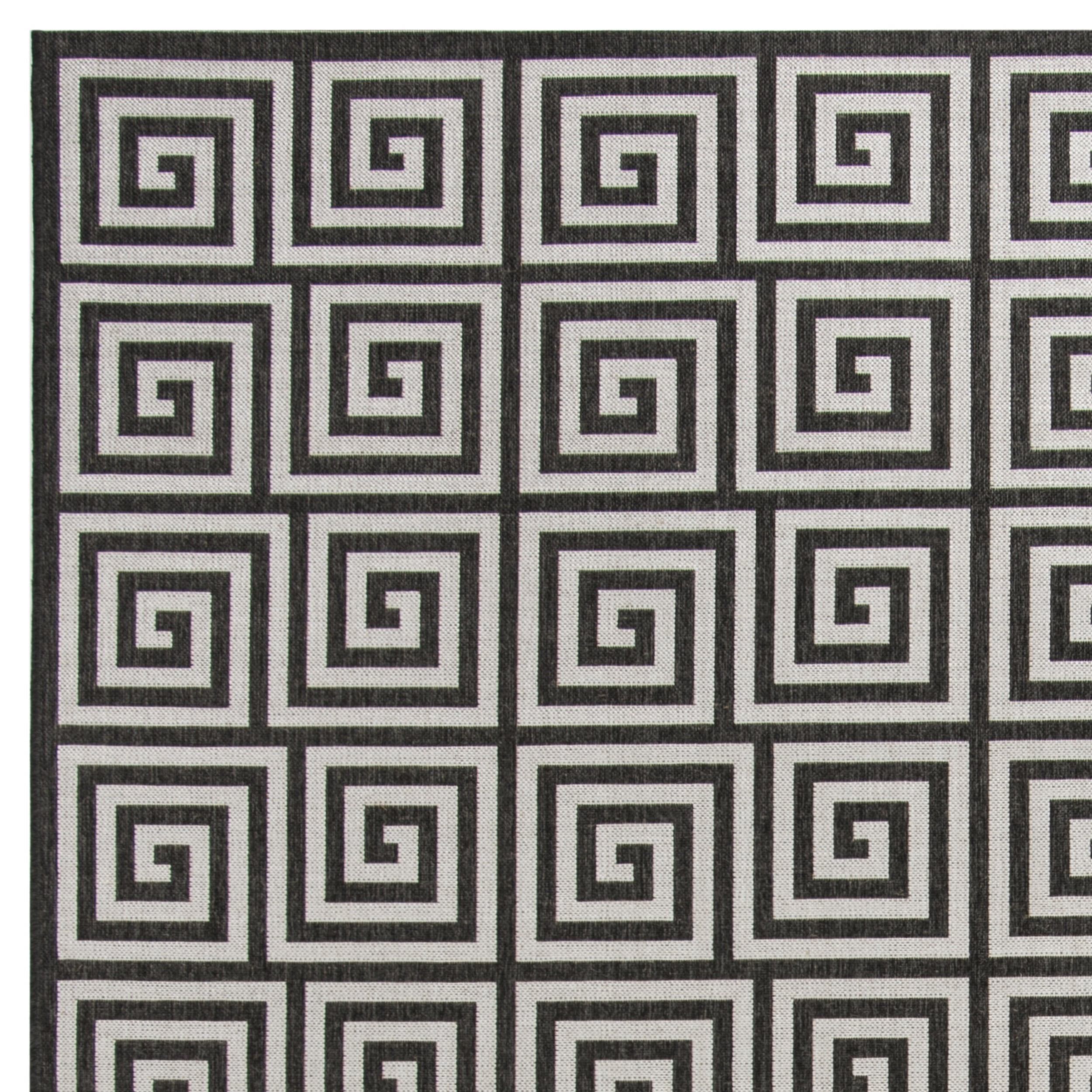 SAFAVIEH Beach House Johan Geometric Indoor/Outdoor Area Rug, Light Grey/Charcoal, 9' x 12'
