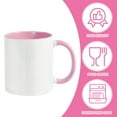 thumbnail image 4 of 11oz Sublimation Mugs with Pink  Handles & Interiors,Tazas para Sublimar, Xmas Gifts Bulk Mugs for Custom Designs & Branding, Bulk Mugs for Coffee, Tea, Latte, Soup, 12 Pack, 4 of 8
