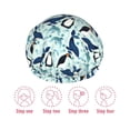 thumbnail image 5 of Kdxio Penguins Dolphins Whales Print Shower Cap for Women,Elastic and Reusable,Double Waterproof Layers Bathing Hat, 5 of 6