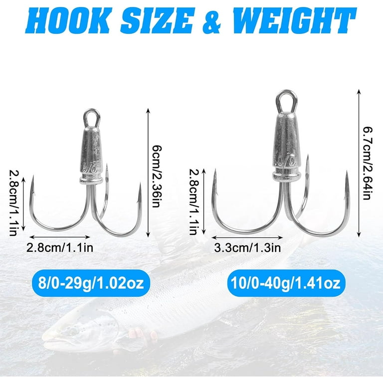 Snagging Hooks Snagging Weighted Treble Hooks, 5pcs Weighted Fishing Hooks Weighted Large Treble Bunker Snag Hooks for Baitfish Trout Bass Fishing 1.1oz 1.4oz 2.1oz 2.8oz - Walmart.com Snagging Hooks Snagging Weighted Treble Hooks, 5pcs Weighted Fishing Hooks Weighted Large Treble Bunker Snag Hooks for Baitfish Trout Bass Fishing 1.1oz 1.4oz 2.1oz 2.8oz - Walmart.com
