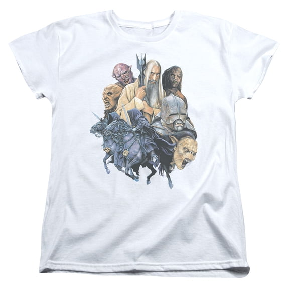 The Lord of The Rings Movie Collage of Evil Saruman Orcs Uruk-Hai Women's Tshirt