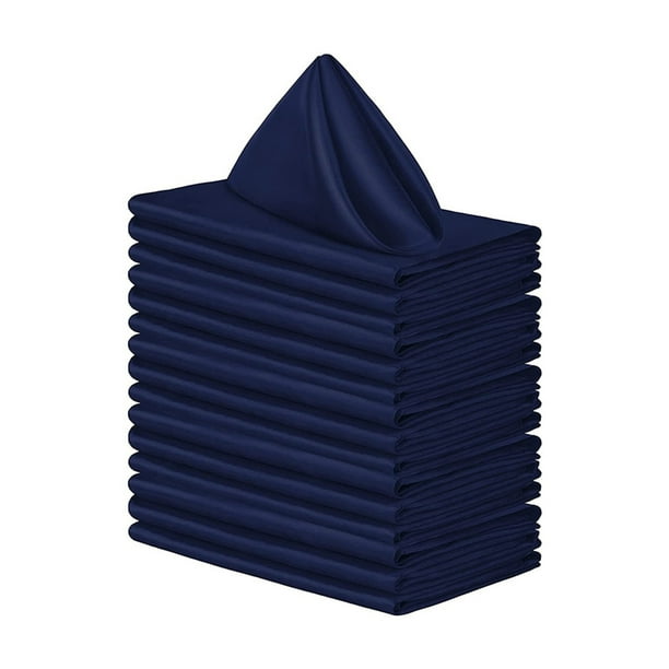 Advancent Servilletas de de poliéster de 20 piezas para una experiencia gastronómica lujosa, servilletas de tela cuadradas Kits de decoración para fiestas azul oscuro