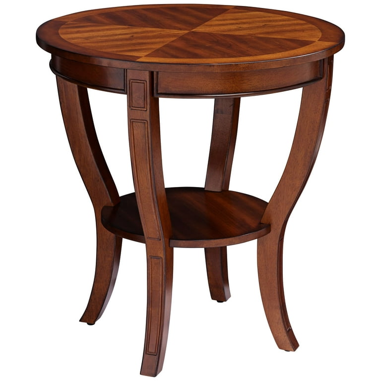 Elm Lane Patterson II Vintage Cherry Wood Round Accent Side End