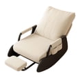 thumbnail image 4 of veasfak Upholstered Rocking Chair Lazy Sofa for Garden Patio Living Room Front Porch Beige Black, 4 of 9
