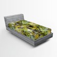 thumbnail image 2 of Ambesonne Jungle Boho Fitted Sheet, Leafy Scene Neutral Art, Twin XL Size, Yellow Green Apple Green, 2 of 5