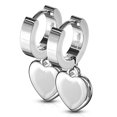 thumbnail image 2 of Pair of Hinged Hoop Earring with Heart Dangle Stainless Steel 20 gauge, 2 of 6