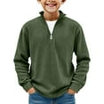 thumbnail image 2 of UQJfacai Boys Quarter Zip Pullover Tops Long Sleeve Corduroy Shirts Kids Casual Ribbed Mock Neck Oversized Sweatshirts 4-15 Years, 2 of 5