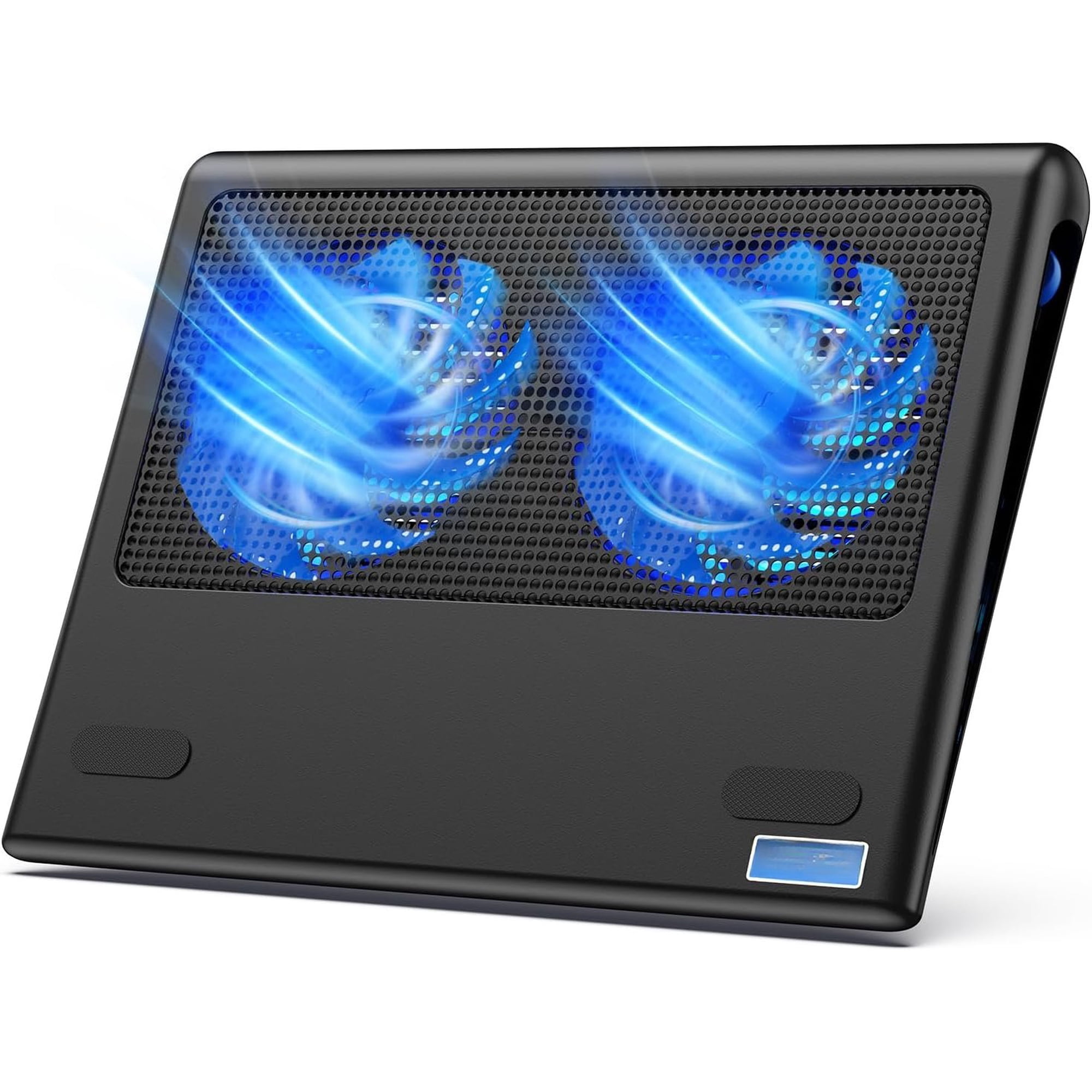 Laptop Cooling Pad - 12"-15.6" Laptop Cooler with Quiet Cooling Fan | USB-A & USB-C Cooling Stand with Adjustable Wind Speeds for Gaming, Work & Everyday Computing, Blue LED