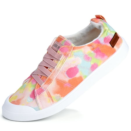 

JENN ARDOR Women s Slip On Shoes Canvas Shoes Low Top Classic Slip-On Lightweight Comfort Fashion Sneakers