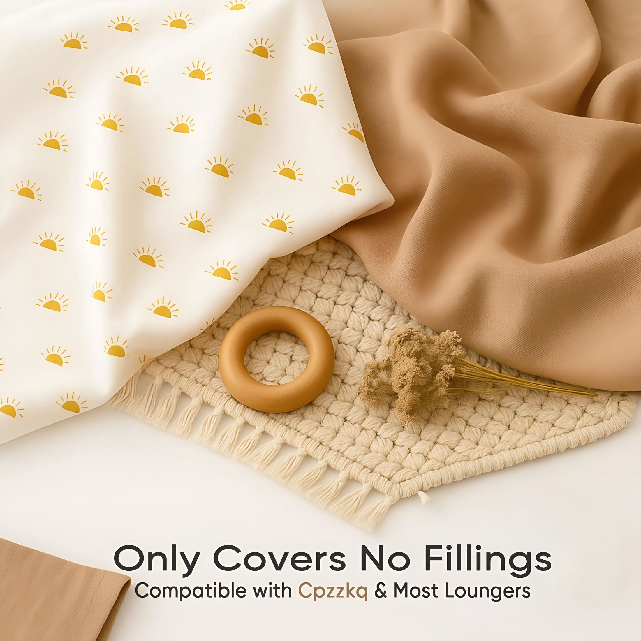 AUQ Baby Lounger Cover 2 Pack-Silky Soft and Breathable Infant Lounger Cover,Newborn Lounger Slipcover for Baby Boys Girls,Fits Most Loungers,Cover Only,Brown