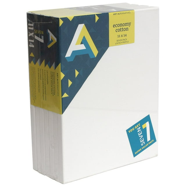Art Alternatives Toile Blanche Étirée Super Valeur Pack-11 x 14 Pouces-Lot de 7