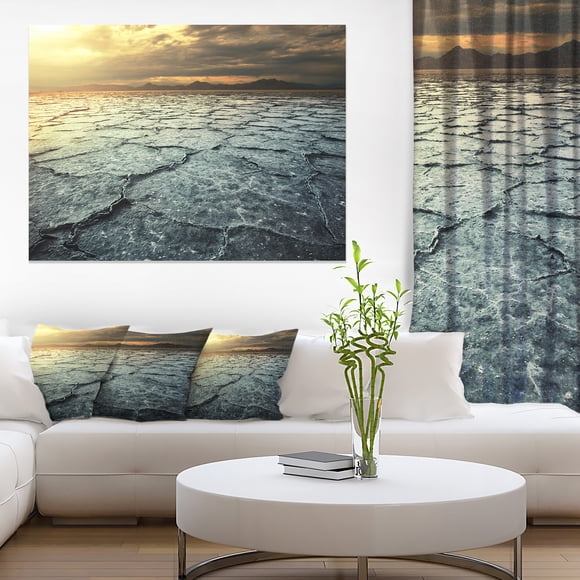 Dark Drought Land under Cloudy Sky - Landscape Wall Art on Canvas
