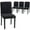 Black, variant on HOMCOM Corduroy Upholstered Dining Chairs, Kitchen Chairs Set of 4, Black