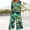 #218-Green, variant on TaTaai Womens One Piece Jumpsuit Short Sleeve V Neck Back Zip Side Pocket Tropical Print Solid Soft Flowy Casual Pants for Summer Gift