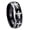 Black 2 Tone Polish Edge, variant on Religious Faith Cross Dome Brushed Finish Blue Tungsten Ring 10MM
