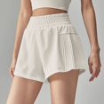 thumbnail image 5 of PNTUTB Women's Casual Solid-Color Shorts,Elastic Waistband Side Pleats Loose Comfortable Shorts for Yoga Fitness and Sports, 5 of 6