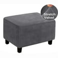 thumbnail image 3 of AMERTEER Ottoman Slipcovers Stretch Ottoman Cover Footrest Footstool Slipcover Anti-Slip Foot Stool Cover Machine Washable Soft Rectangle Furniture Protector for Living Room Bedroom, 3 of 10