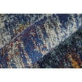 thumbnail image 3 of 8' Ivory and Blue Abstract Power Loom Distressed Runner Rug, 3 of 5
