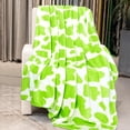 thumbnail image 4 of Flannel Twin Throw Blanket Mint Spring Lime Green Blanket 60"x80" Soft Warm Lightweight Fuzzy Fleece Bed Blankets for Bedroom Livingroom, 4 of 6