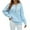 Sky Blue, variant on Herrnalise Women's Knitted Crop Tops Ladies Autumn And Winter Loose Top Solid Color Long Sleeve Round Neck Round Neck Sweater Pullover Jumper Sweaters