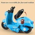 thumbnail image 3 of Friction Powered Motorcycle Toy Pull Back Action Movable Parts Flip Up Seat Non Slip Wheels Boys Ride On Toy(Blue), 3 of 6