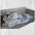thumbnail image 6 of Surf Soft Flannel Fleece Throw Blanket, Contemporary Sketch Illustration Hawaiian Beach Surfboard Palms Ocean Water, Cozy Plush for Indoor and Outdoor Use, 50" x 60", Blue White, by Ambesonne, 6 of 6