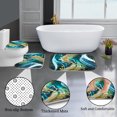 thumbnail image 3 of Poedist 4Pcs Shower Curtain Set, Bathroom Sets with Shower Curtain and Rugs, with Non-Slip Rugs,Toilet Lid Cover,Bath Mat and 12 Hooks,71 x 71 Inch, Butterfly Marble SKY Blue, 3 of 5