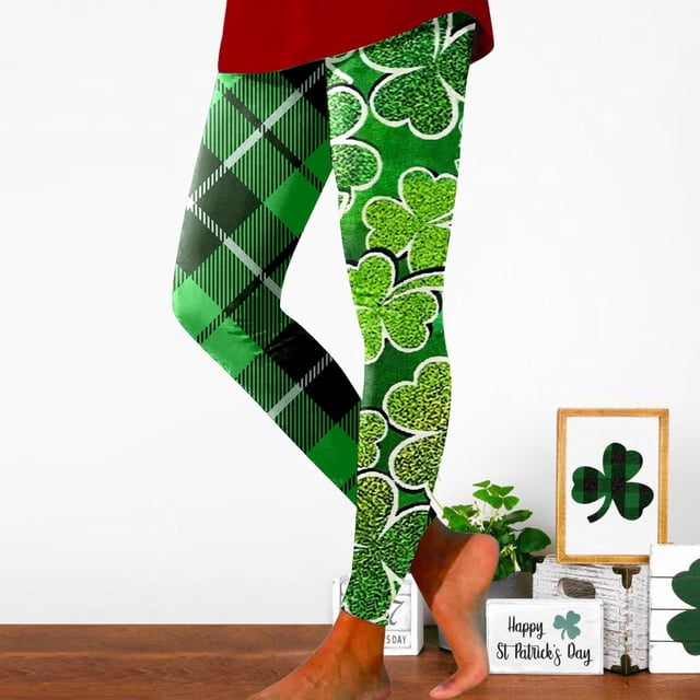WILLBEST Leggings de Yoga Con Estampado Del Día de San Patricio Para Mujer, Cintura Alta, Para Entrenamiento, Running, Pantalones Deportivos Elásticos Chica