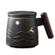 thumbnail image 1 of Taza de cerámica con forma de ciervo a la luz de la luna, arte hecho a mano y tapa con mango de madera, taza de café, taza divertida, taza de té con F Soledad taza de café, 1 of 7