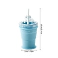 thumbnail image 4 of 16oz Collapsible Silicone Cup with Straw & Ice Ball Mold, 2-in-1 Portable Folding Water Bottle, Food-Grade Reusable Travel Cup for Summer Iced Drinks, Camping, Party & Commuting( Blue ), 4 of 7