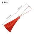 thumbnail image 2 of Unique Bargains 6.5' Silky Bookmark Tassels with Loop for DIY Craft Accessory, 8Pack Red, 2 of 5