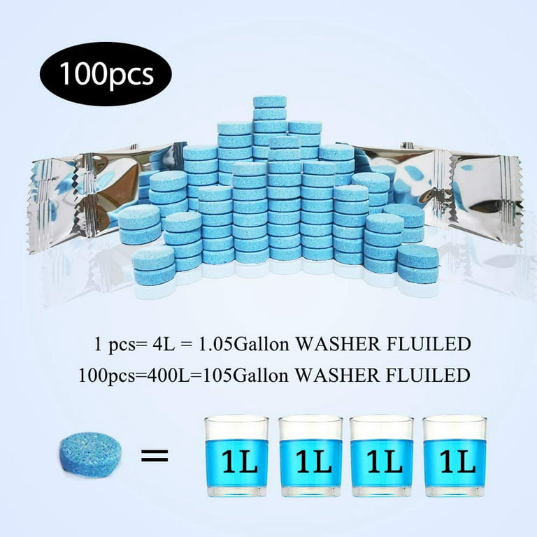 OBOSOE 100Pcs Windshield Washer Fluid Tablets,Wiper Fluid
