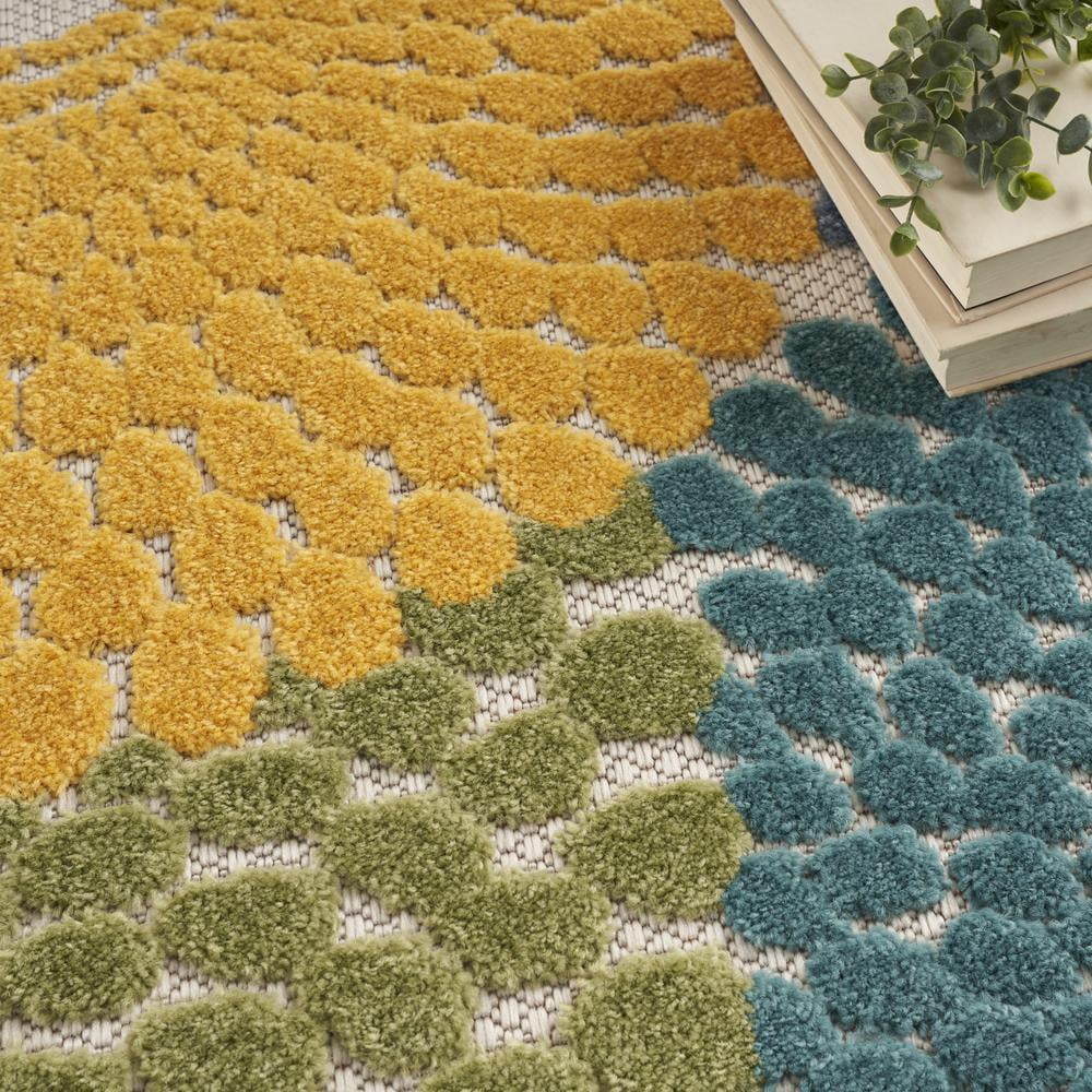 Nourison Aloha Indoor/Outdoor Multicolor 6' x 9' Area Rug, (6x9)