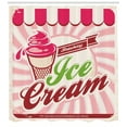 thumbnail image 3 of Ambesonne Ice Cream Shower Curtain, Soft Strawberry, 69"Wx84"L, Hot Pink Maroon Cream, 3 of 3