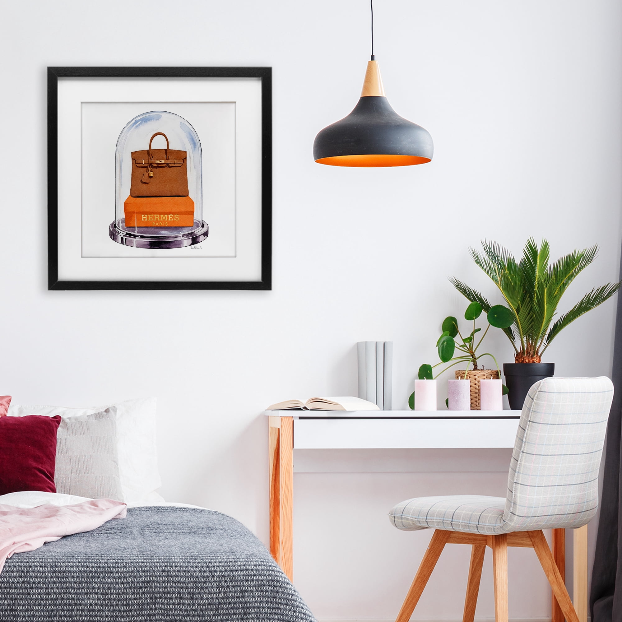 Stupell Industries Luxury Handbag Dome Black Framed Print Under Glass, design by Amanda Greenwood