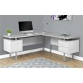thumbnail image 4 of Pemberly Row Computer Desk Home Office Corner L Shape Work Laptop Metal Gray, 4 of 4