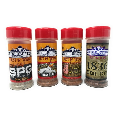SuckleBusters BBQ Rub Variety Pack - Beef, Pork, Chicken and All Purpose Seasonings (4 Pack/4 Ounce (Best Barbecue Chicken Rub)