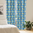 thumbnail image 3 of Ambesonne Floral Yellow 4-Panel Curtains, Mosaic Plumeria Petal, 56"x95", Sky Blue Yellow, 3 of 4
